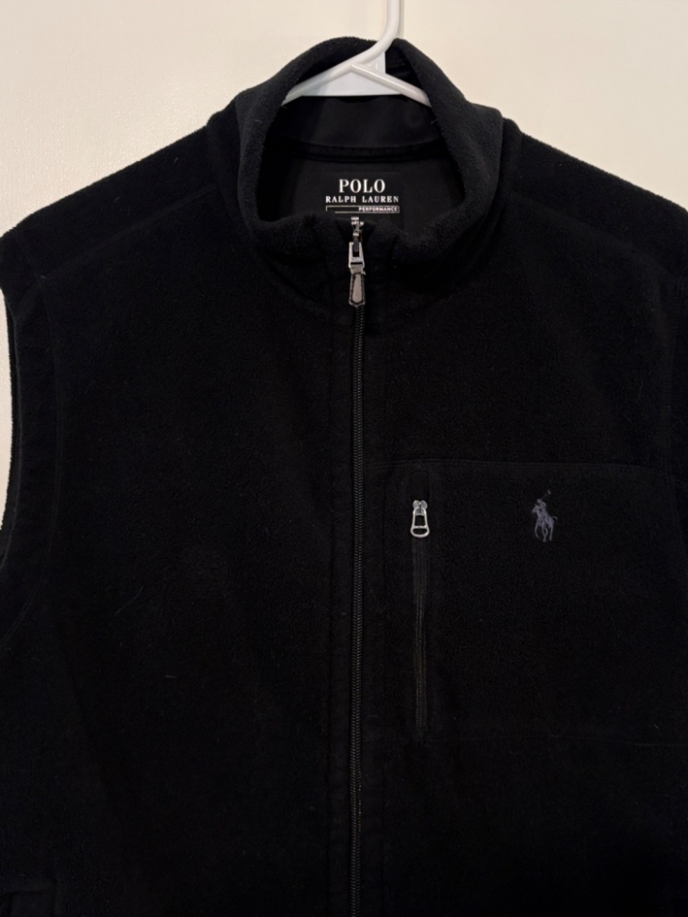 Polo Ralph Lauren Men's Performance Fleece Full-Zip Vest L Black Logo Pockets - Picture 2 of 10